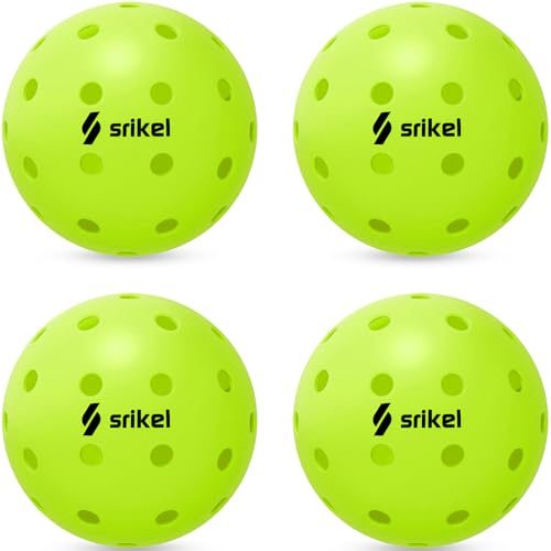 USAPA Approved Outdoor Pickleball Balls - Durable TPE - Green, 4 Count
