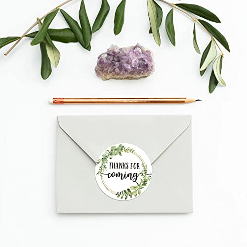 2-Inch Thank You Stickers - Greenery Floral Party Favor Labels, 50 Pack
