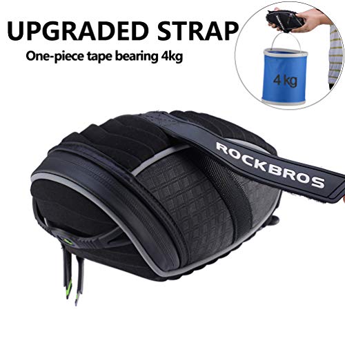 Bike Saddle Bag - Waterproof Under Seat Bicycle Storage Bag, Black