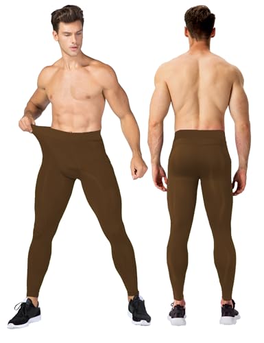 Men's Compression Leggings - Moisture-Wicking Gym Tights with Phone Pocket