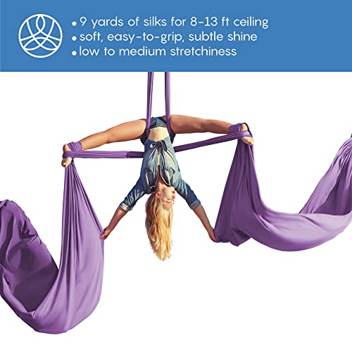 Aerial Silks Starter Kit - 9 Yards Aerial Yoga Hammock, Lavender