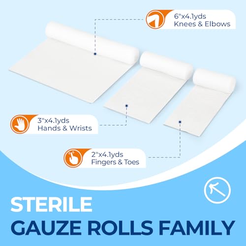 Sterile Gauze Rolls 6" x 4.1 Yards - Pack of 6