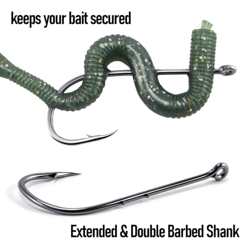 100 Pack Baitholder Fishing Hooks - Straight Shank 4# Size