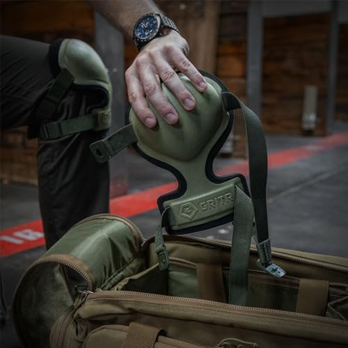 GRITR Tactical Knee Pads - Heavy Duty Range Green Protection, Adjustable Fit