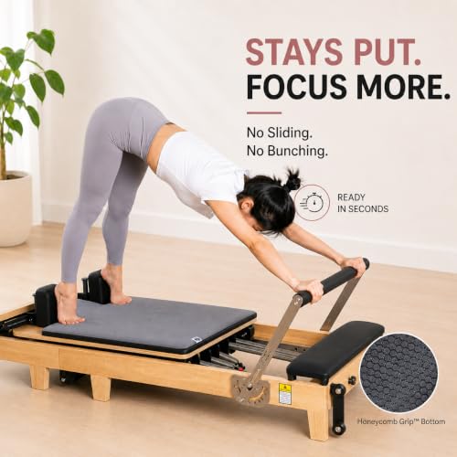 Pilates Grip Towel - Lightweight Quick Dry Microfiber - Stone Gray