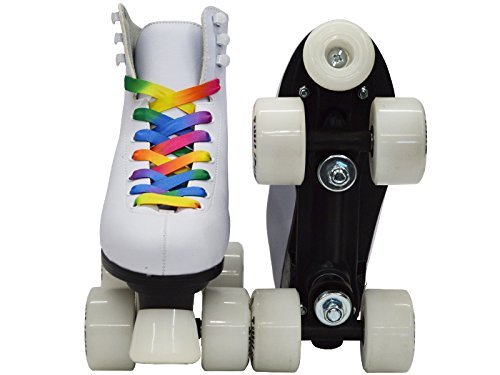 Epic Skates Epic Allure Light-Up Quad Roller Skates, White, Ladies 5