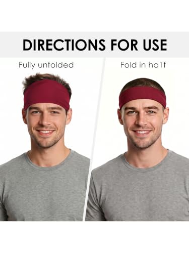 Men's Sweat-Wicking Headbands - 7 Pack in Multiple Colors