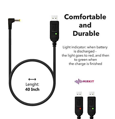 2.5mm USB Battery Charger Cable for High-Capacity Two-Way Radio Batteries
