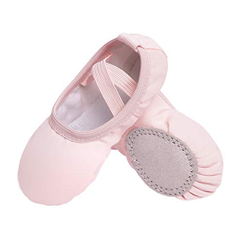 No-Tie Canvas Ballet Shoes for Toddler Girls - Ballet Pink