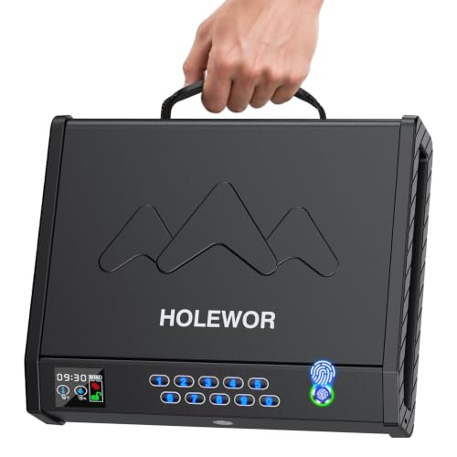 Biometric Handgun Safe with Handle - Portable Quick Access for 2 Pistols
