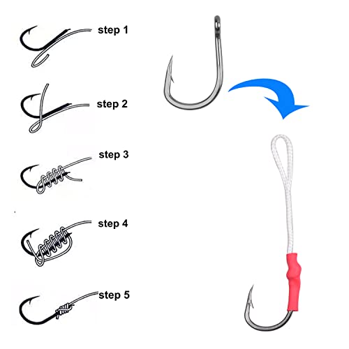 Saltwater Circle J Hooks for Tuna - 2/0, 20pcs Live Bait Hooks