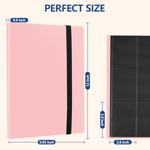 Premium Trading Card Binder - 9 Pockets - Pink