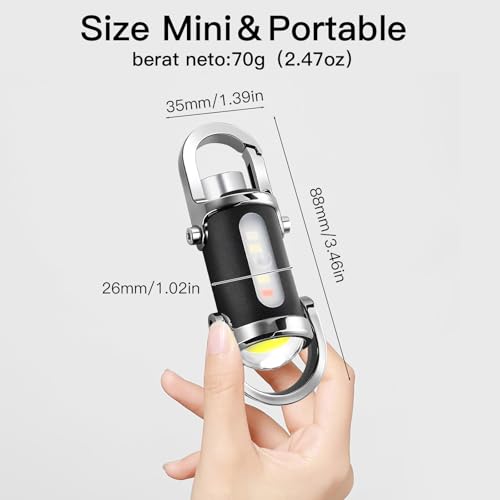 Emergency Keychain Flashlight 3-in-1 with Power Bank & Warning Lights