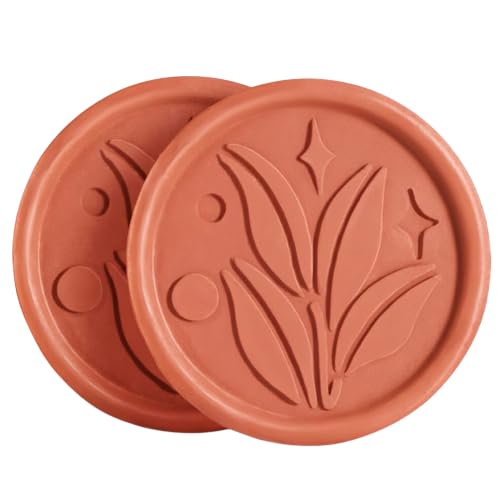 Terracotta Brown Sugar Saver & Softener Disc - Reusable Leaf Design - Pack of 2