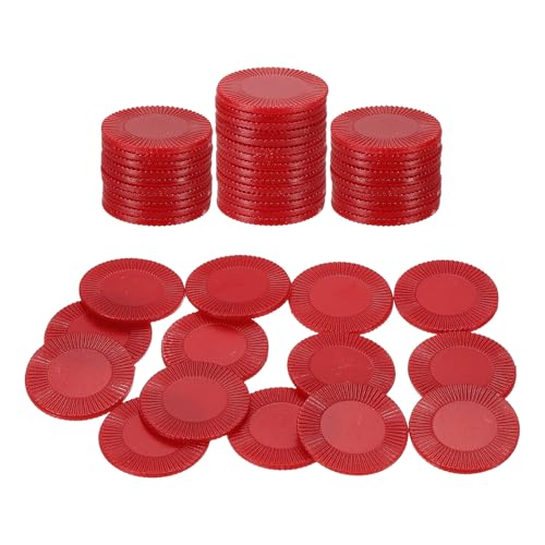 64 Pcs Red Plastic Poker Chips - 1 Inch Counting Counters
