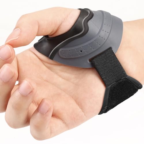 Velpeau CMC Thumb Brace for Arthritis Pain and Support, with High Elasticity and Anti Slip Wrist Strap, Comfortable Thumb Splint Stabilizer for Osteoarthritis for Women and Men (Grey, Right Hand, M)