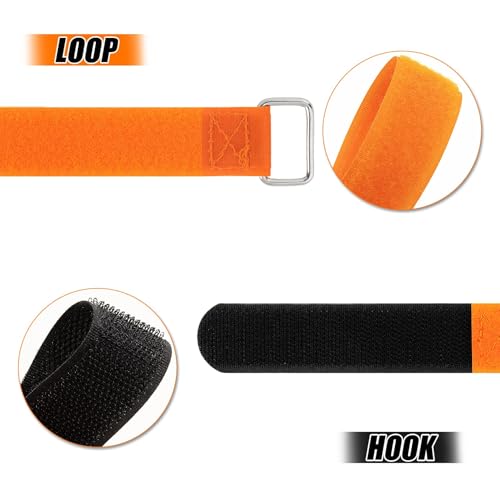 30-inch Bicycle Wheel Stabilizer Straps with Metal Buckle - Orange