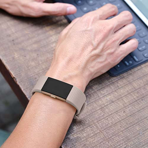 Adjustable Sport Bands for Fitbit Charge 2 - 3 Pack, Starlight/Milk Tea/Smoke Violet, Small