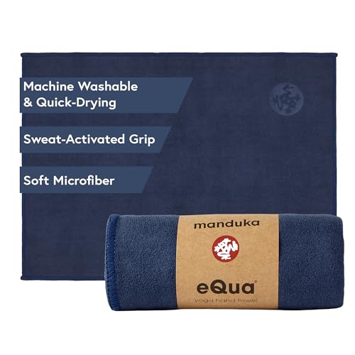 Manduka eQua Microfiber Yoga Hand Towel Midnight 16 x 24 in