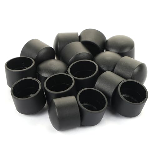 Pack of 16 Foosball Table Rod End Caps - 15.8mm Black Safety Covers