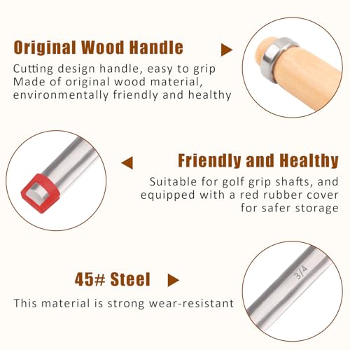 Natural Wood Golf Grip Tape Remover Tool Kit for Regripping Steel & Graphite Shafts