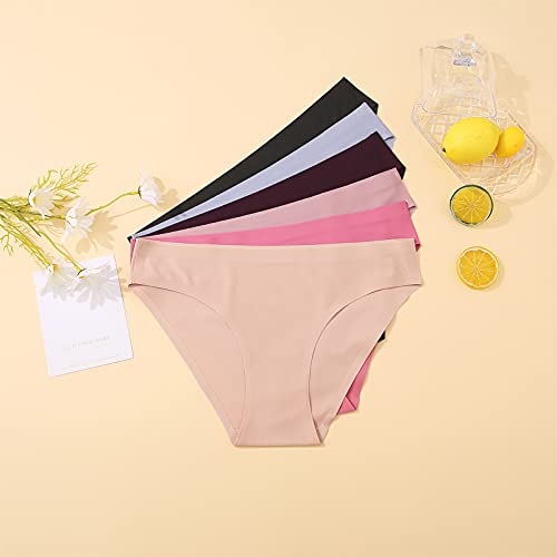 FINETOO 12-Pack Women's Seamless Cheeky Bikini Underwear XS-XL - No Show Invisibles