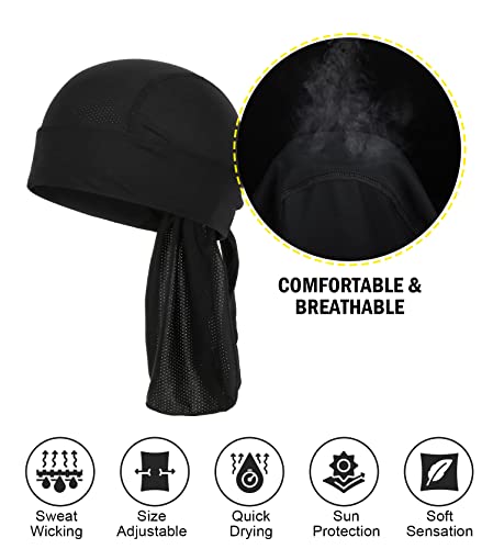 Cooling Do Rags Skull Cap Helmet Liner - One Size Black