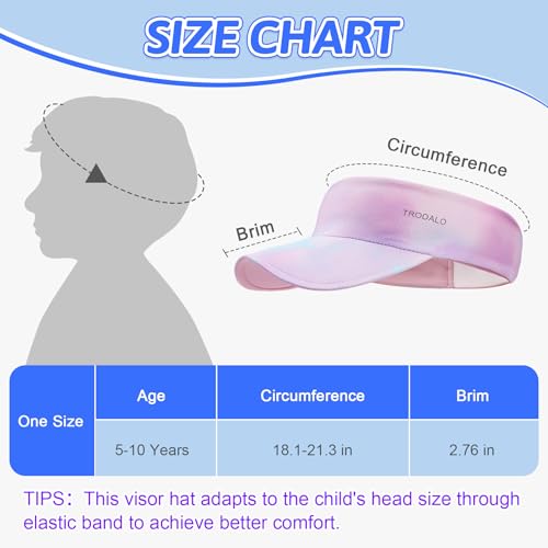 Kids Sun Visor Hats for Girls & Boys Pink Packable Cooling Stretchy Visor