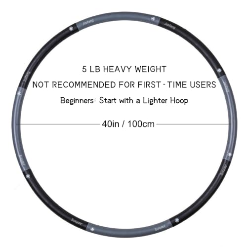 40in Adjustable Weighted Hula Hoop for Adults - Black Gray