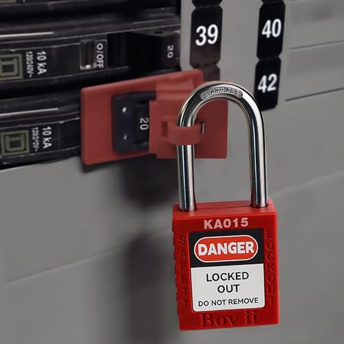 Lockout Tagout Locks Set - 10 Red Lockout Tagout Safety Padlock Keyed Different, 2 Keys Per Lock, OSHA Compliant Loto Locks for Lock Out Tag Out Stations and Devices
