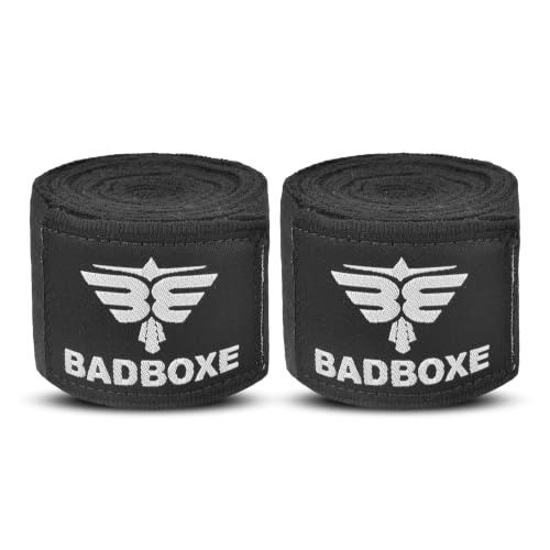 Boxing Hand Wraps 180" - Premium Cotton Blend - Black (1 Pair)