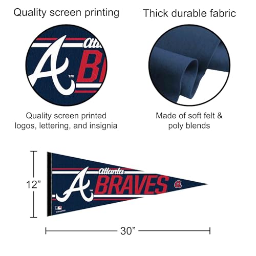Atlanta Baseball Large Pennant - 12x30 Felt Team Banner