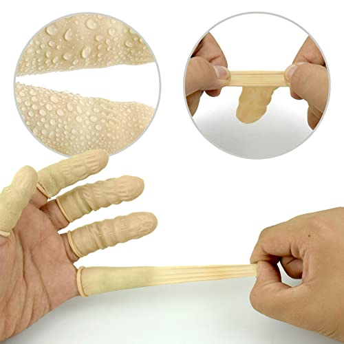 Disposable Finger Cots - 200 Pcs Latex Finger Protectors, Medium Pink