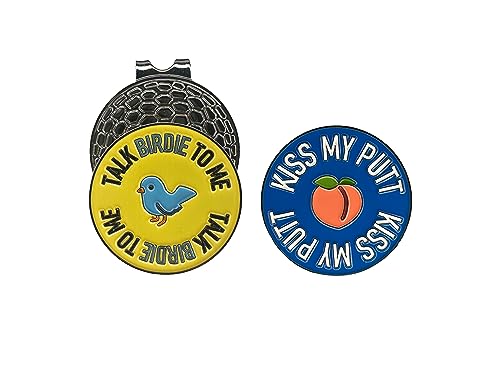 Talk Birdie to Me - Funny Emoji Golf Ball Marker with Hat Clip Men's