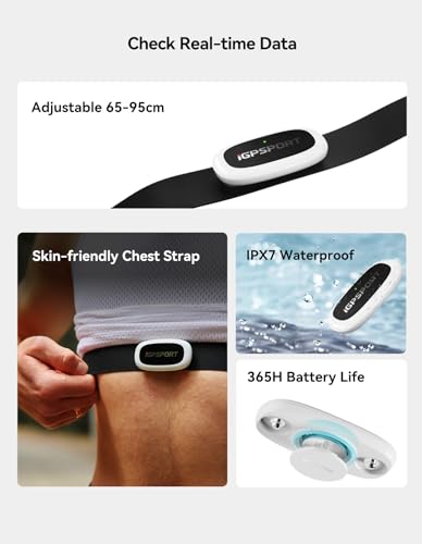 HR50 Cycling Sensor Chest Strap - IPX7 Waterproof Bluetooth