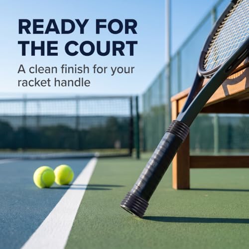 Tennis Racket Overgrips - Set of 5 Black Rubber Bands
