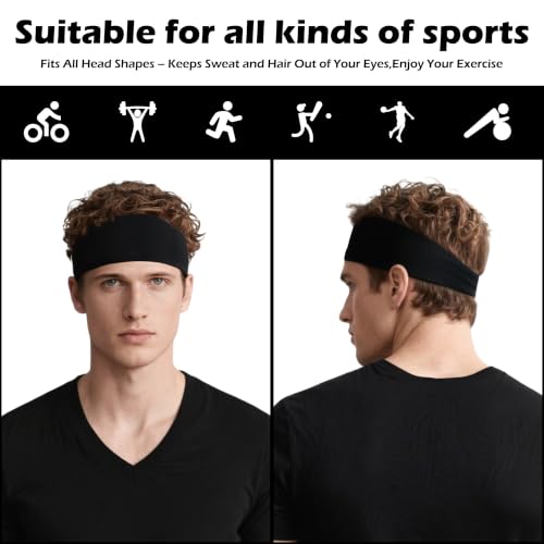 Headbands for Men 6PCS, Summer-Exclusive Lightweight Hair Head Bands