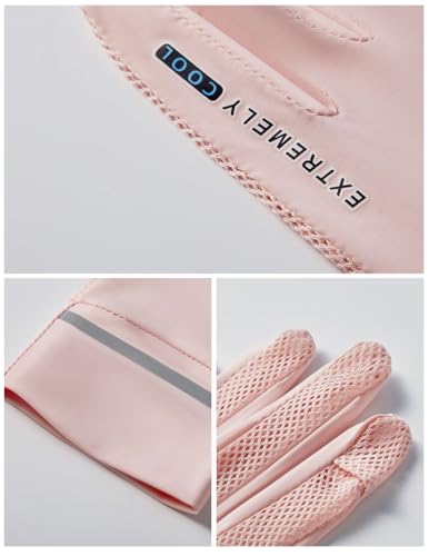 UPF 50+ Sun Gloves for Women - Pink, Medium Size