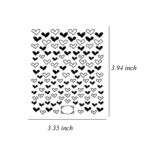 Black Hearts Nail Art Stickers - 6 Self-Adhesive Sheets