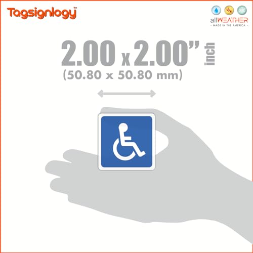 6-Pack 2-Inch Wheelchair Symbol Parking Decals - Weatherproof