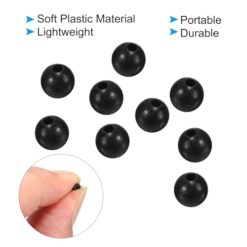 Fishing Beads - Black Soft Plastic Round 4mm Bead Tackle with Box