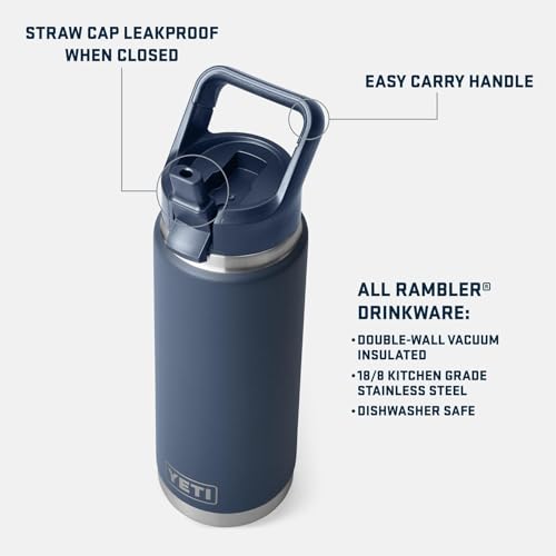 YETI Rambler 26 oz Bottle Venom Vacuum Insulated Stainless Steel with Color Matching Straw Cap