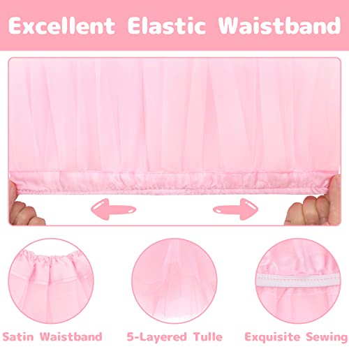 Toddler Girls Pink Tutu Skirt 2-8 Years 5-Layer Ballet Tulle Skirt - Olreco