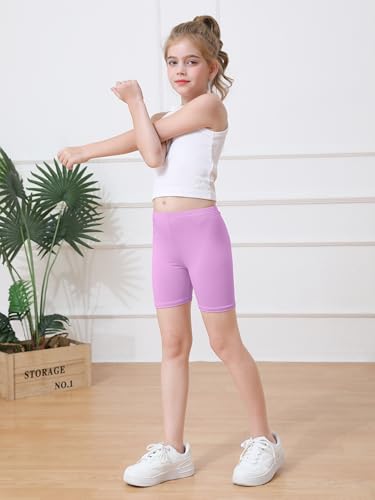 Girls Bike Cartwheel Shorts - 8 Pack Toddler Dance Shorts (2-3T) - White, Black, Gray, Pink, Complexion, Deep Purple, Navy, Rose