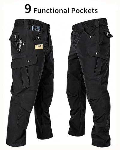 HOMUG Men's Tactical Work Pants 32W x 34L Black Construction Gear