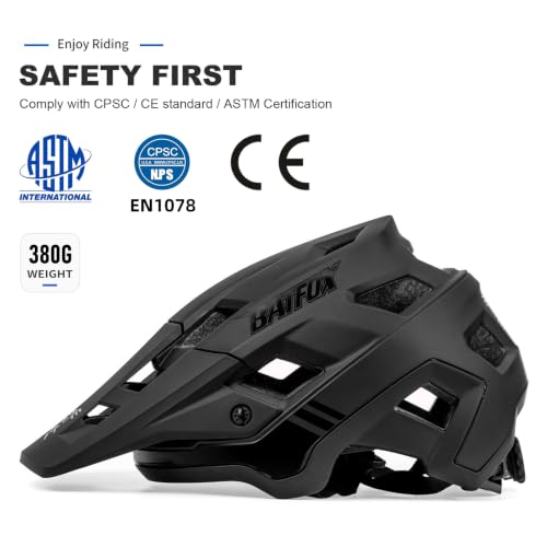 Mountain Bike Helmet for Men & Women - Adjustable M (54-57CM) with Visor