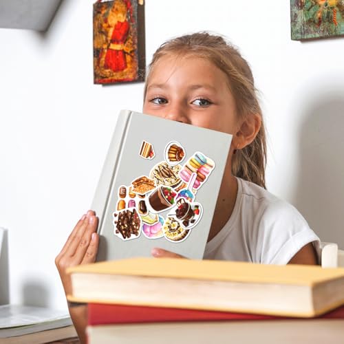 Dessert and Sweets Vinyl Stickers Pack for Food Lovers Students Scrapbook Decoration 108Pcs Car Wall Phone Case Water Bottles Bedroom Hat Hard Bumper Laptop