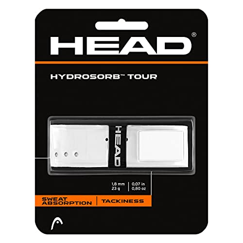 Hydrosorb Tour Tennis Racquet Replacement Grip - White, One Size