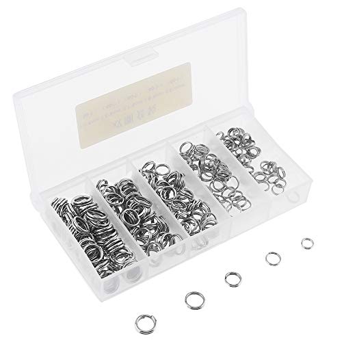250pcs Stainless Steel Fishing Split Rings - Multiple Sizes
