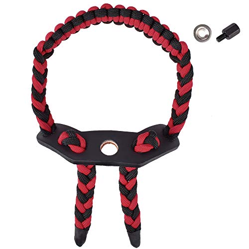 Red Bow Wrist Sling for Hunting & Shooting, Adjustable Compound & Traditional Bows